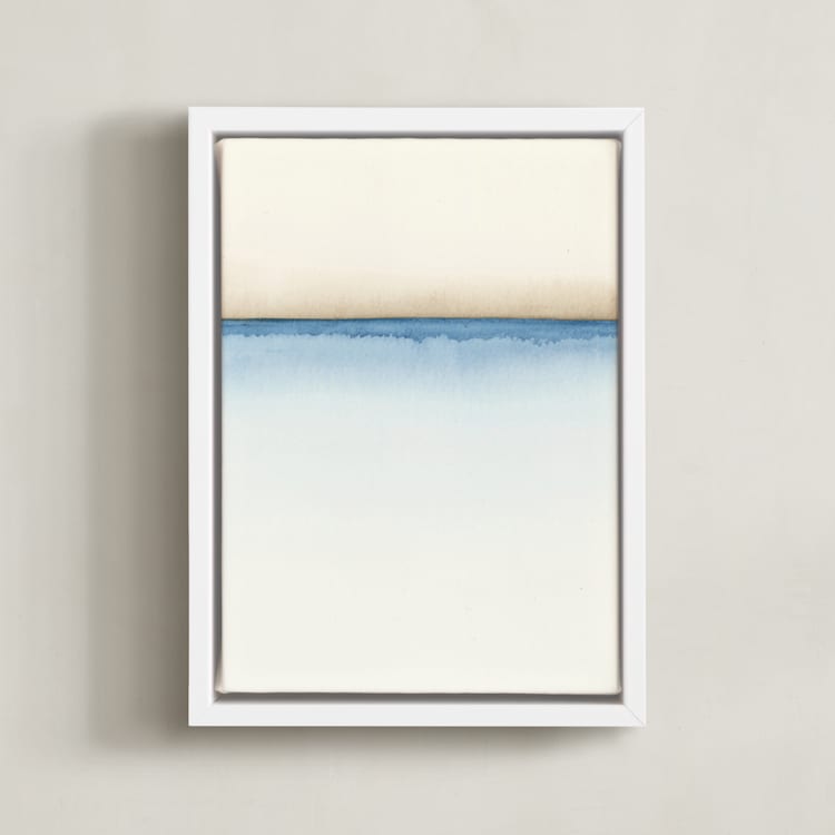 "Playa One" - Art Print in Nautical Blue by Emily Magone - Framed Canvas
