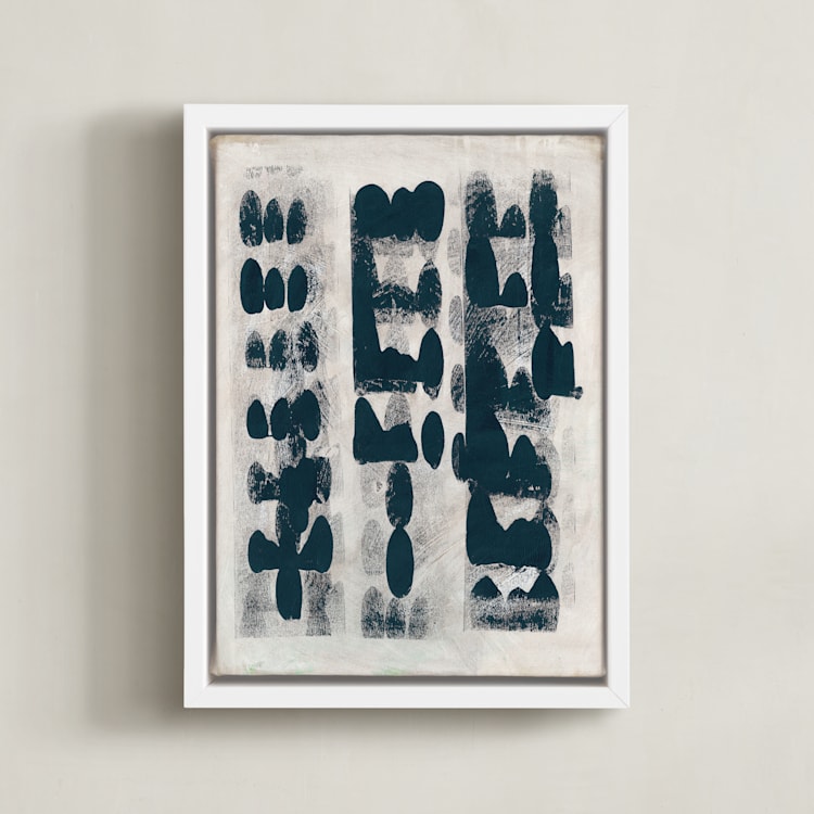 "Domino Effect" - Art Print in Deep Sea by Lorent and Leif - Framed Canvas