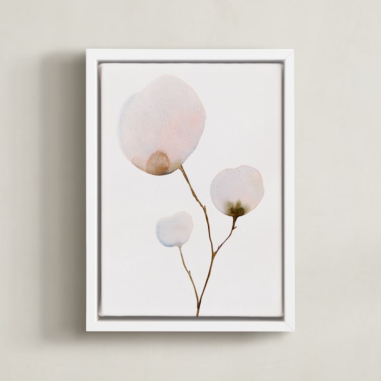 "Mokuren03" - Art Print in Pale Pink by jinseikou - Framed Canvas