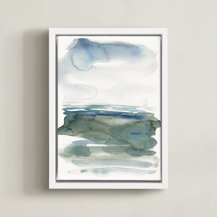 "ocean landscape" - Art Print in sea green by Kelly Witmer - Framed Canvas