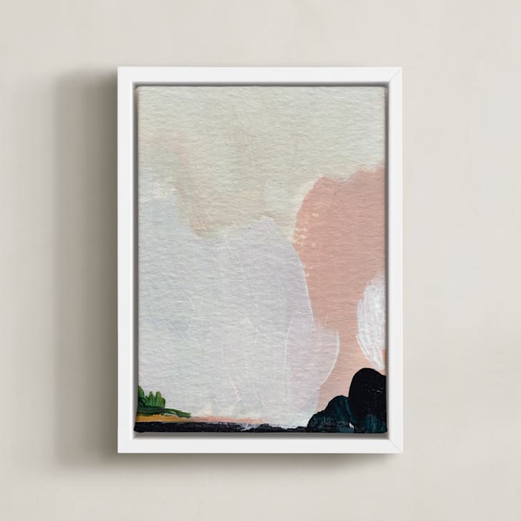 "Lay Down, Look Up" - Art Print in White by Kayla King - Framed Canvas