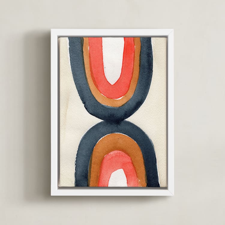 "Connections" - Art Print in White by Celeste Duffy - Framed Canvas