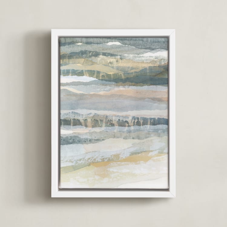 "Glowing Frost III" - Art Print in Dove Grey by Lara Eckerman - Framed Canvas