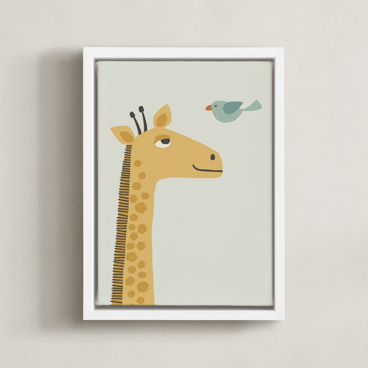 "My Jungle Friends 3" - Art Print in Golden by Anequ Studio - Framed Canvas