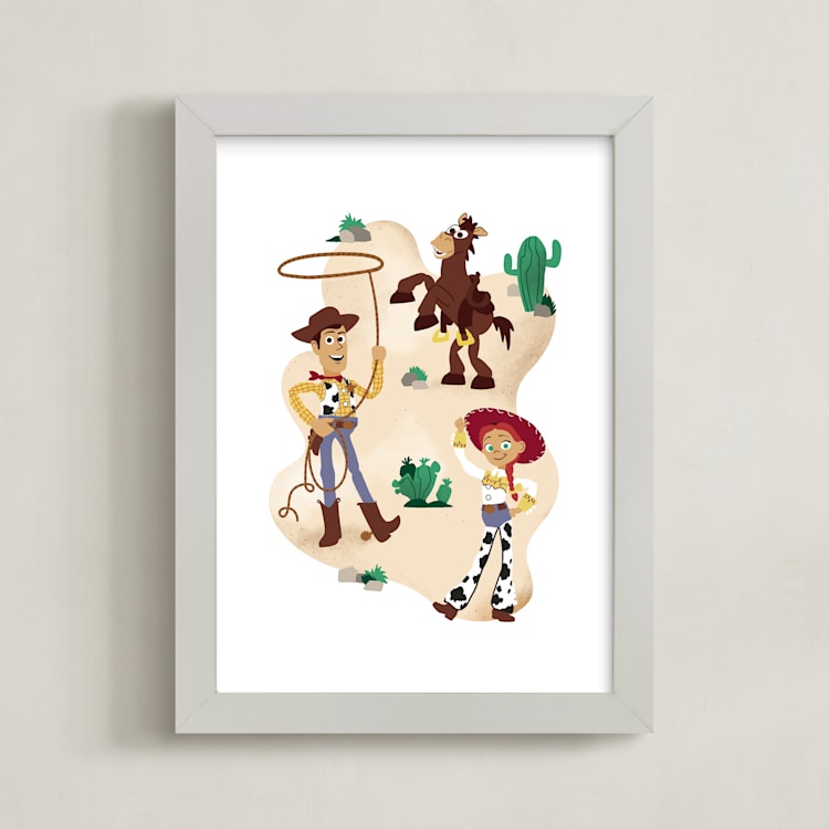 "Woody's Roundup" - Art Print in Desert by Katie Zimpel - Framed