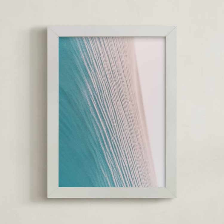 "Striations" - Art Print in Turquoise by Courtney Crane - Framed