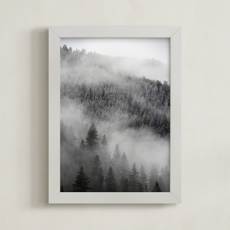 "Into the Fog" - Art Print in Mist by Jenna Holcomb - Framed