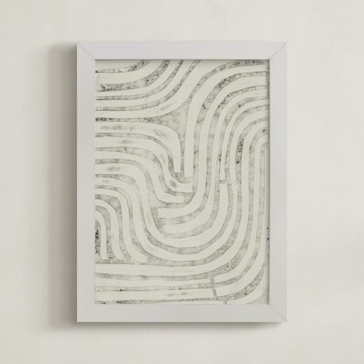 "Maze" - Art Print in Fog Grey by Alisa Galitsyna - Framed