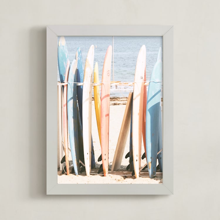 "IF YOU WANNA GO + TAKE A RIDE WITH ME" - Art Print in Surfjack by Summer Strauch - Framed