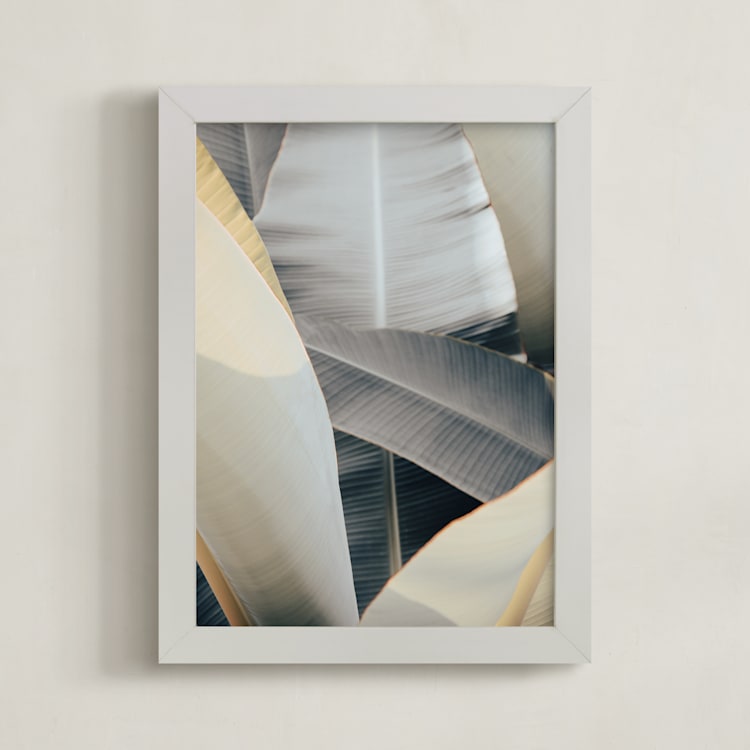 "Metal Leaves" - Art Print in Sterling by Irene Suchocki - Framed