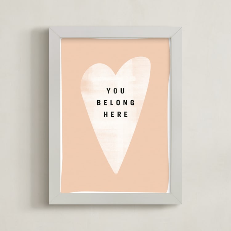 "you belong here" - Art Print in blush by Lindsay Stetson Thompson - Framed