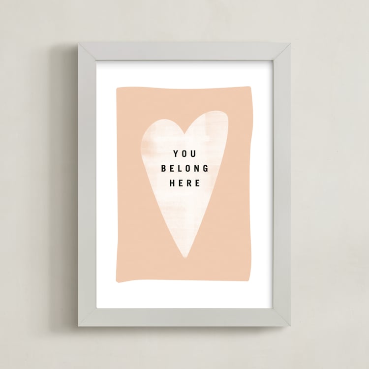 "you belong here" - Art Print in blush by Lindsay Stetson Thompson - Framed