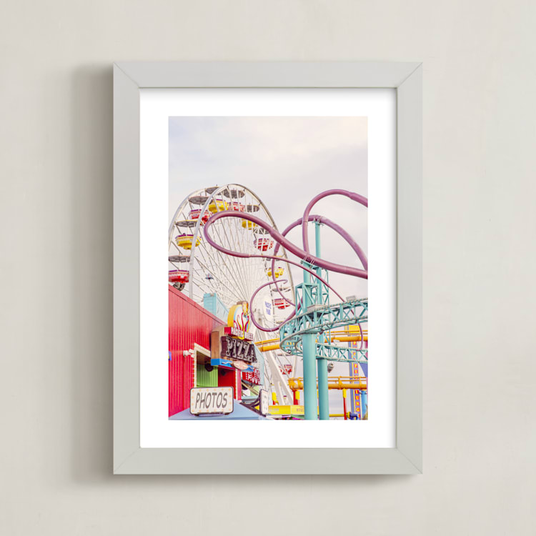 "Twist and Turn" - Art Print in Pale Blush Pink by Irene Suchocki - Framed