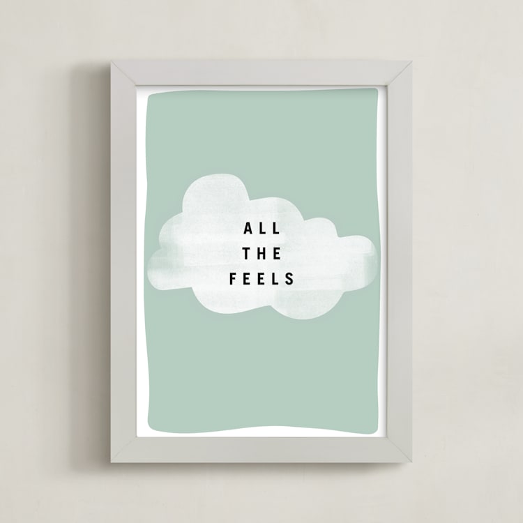 "all the feels" - Art Print in aqua by Lindsay Stetson Thompson - Framed