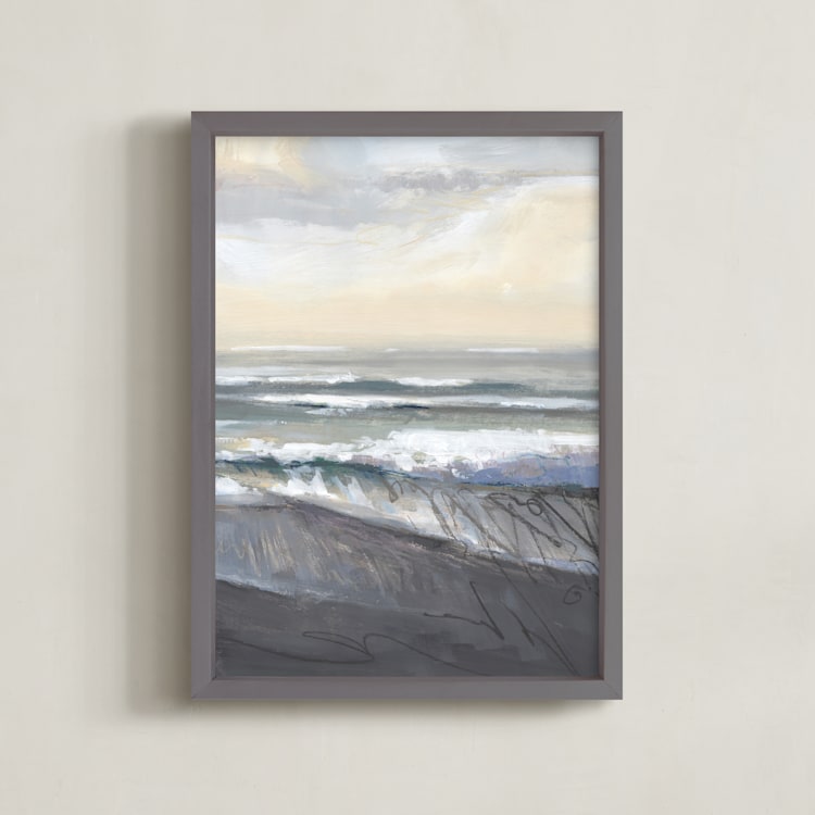 "Salt Kissed III" - Art Print in Sand by Khara Ledonne - Framed