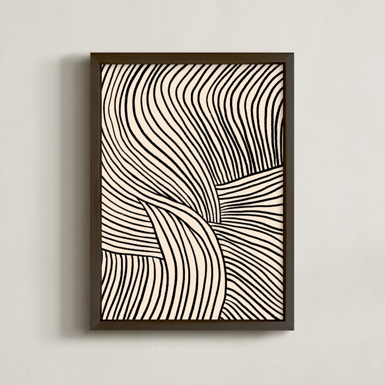 "Flowing Lines" - Art Print in Onyx by Iveta Angelova - Framed