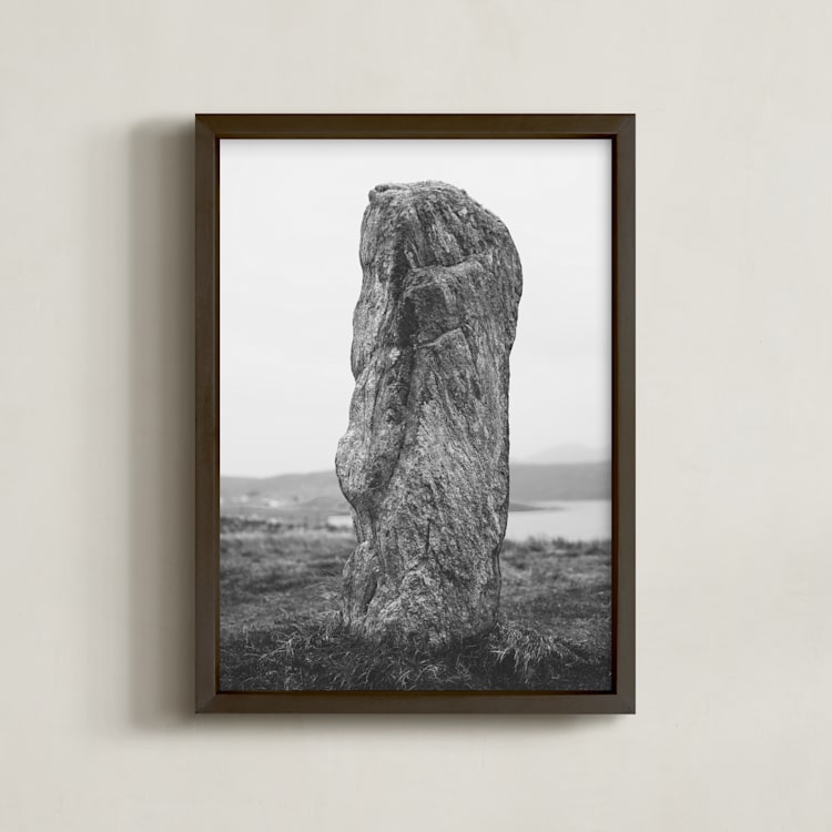 "Standing Stones III" - Art Print in Black and White by Kamala Nahas - Framed
