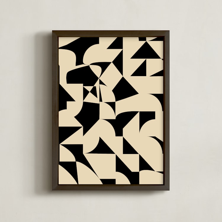 "Shaped" - Art Print in Noir by Beth Vassalo - Framed