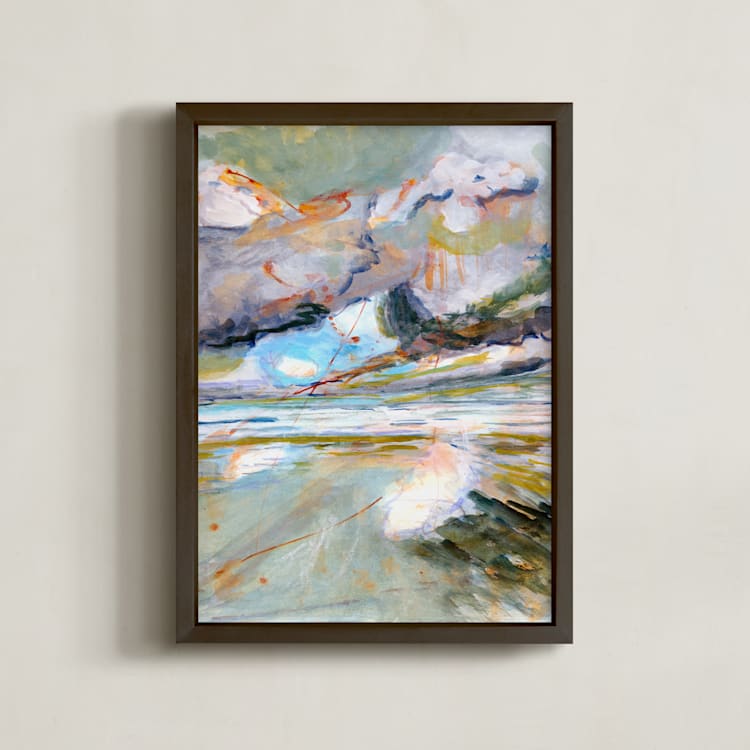 "Broken Perfection" - Art Print in Storm Blue by Jill Myer - Framed