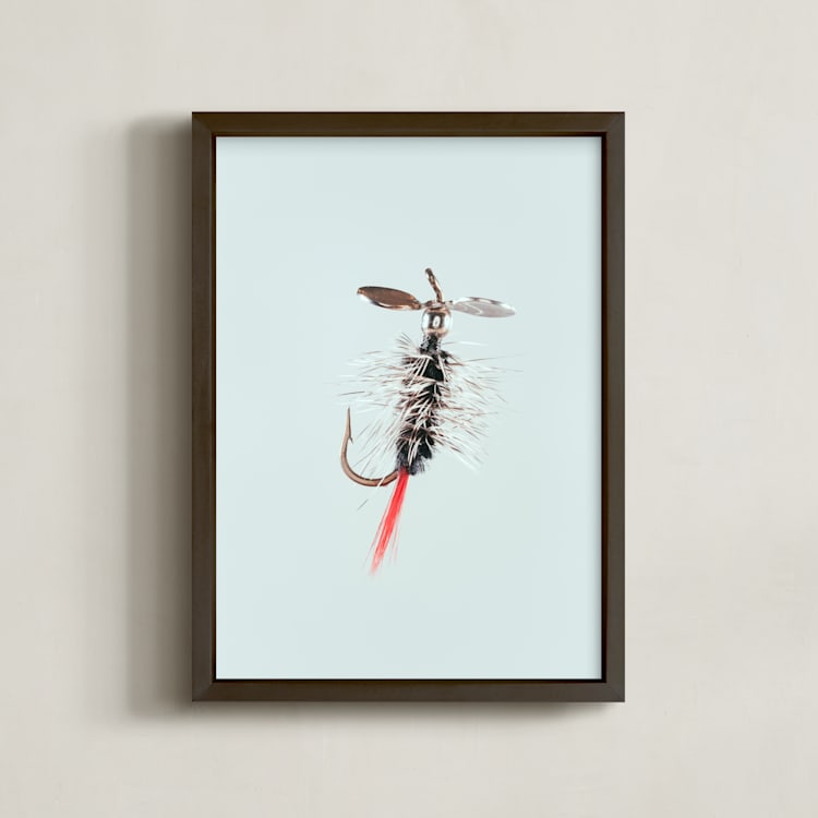 "Pistol Pete Black" - Art Print in Freshwater Blue by Andrew McClintock - Framed