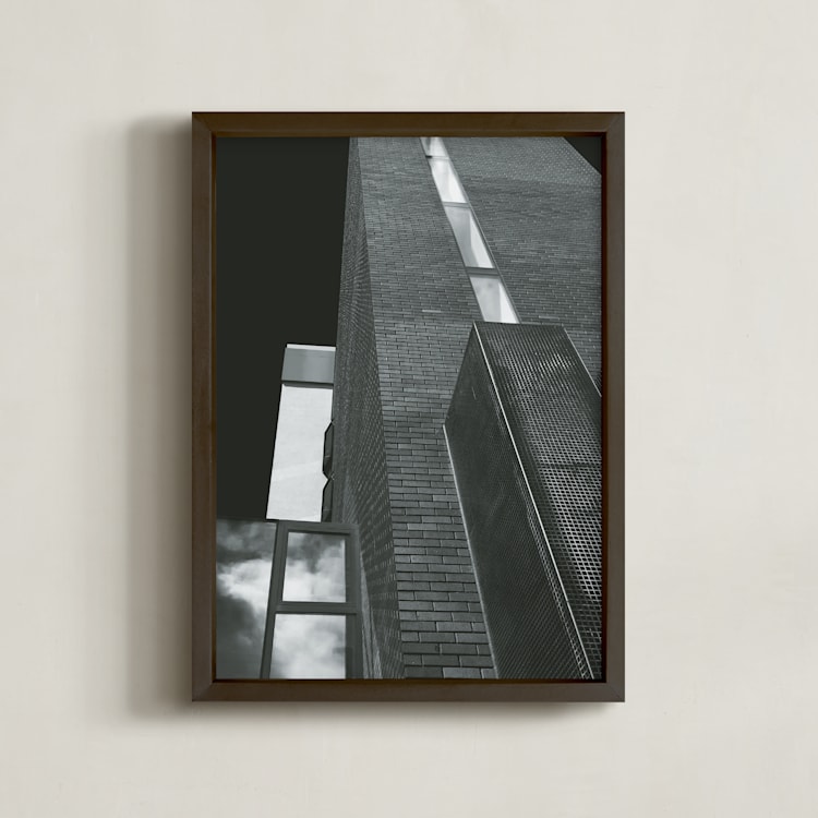 "Layered Architecture" - Art Print in Off Black by Rebecca Humphreys - Framed
