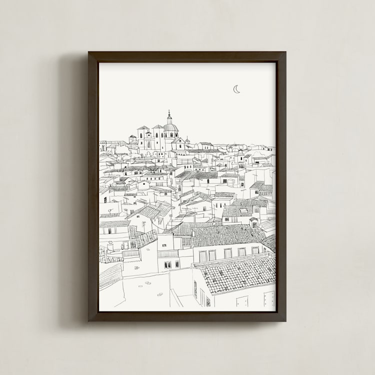 "Toledo" - Art Print in Graphite by Adelyn T. - Framed