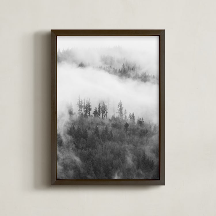 "Hillside Fog" - Art Print in Grey by Jennifer Morrow - Framed