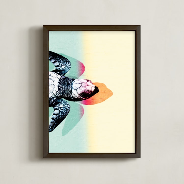 "New Life" - Art Print in Light Aqua by The Savage Label - Framed