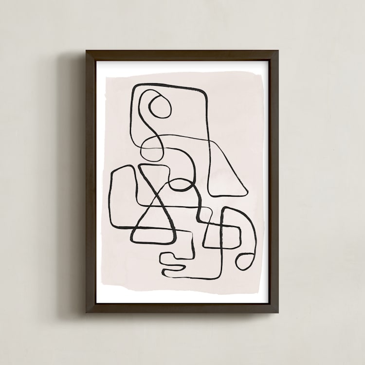 "Connected" - Art Print in Blush by Creo Study - Framed