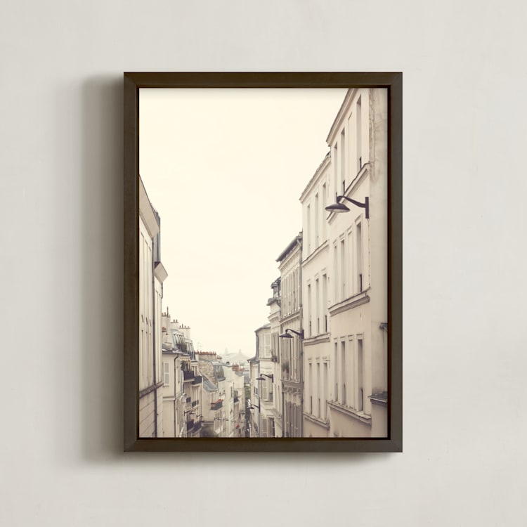 "Montmartre Unique Perspectives" - Art Print in Parisian Limestone by Caroline Mint - Framed