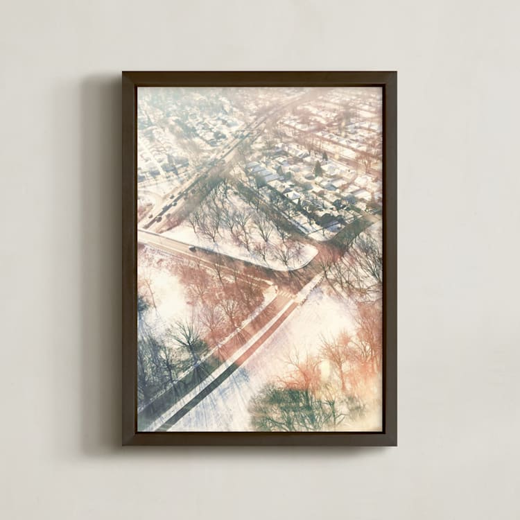 "Winter Arrival" - Art Print in Honey by Kamala Nahas - Framed