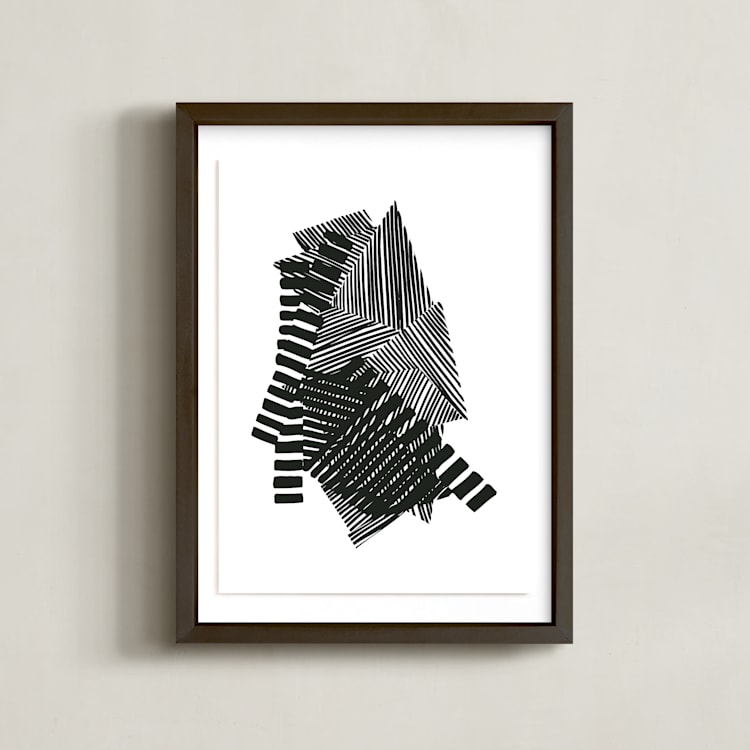 "Layers" - Art Print in Black and White by Jaime Derringer - Framed