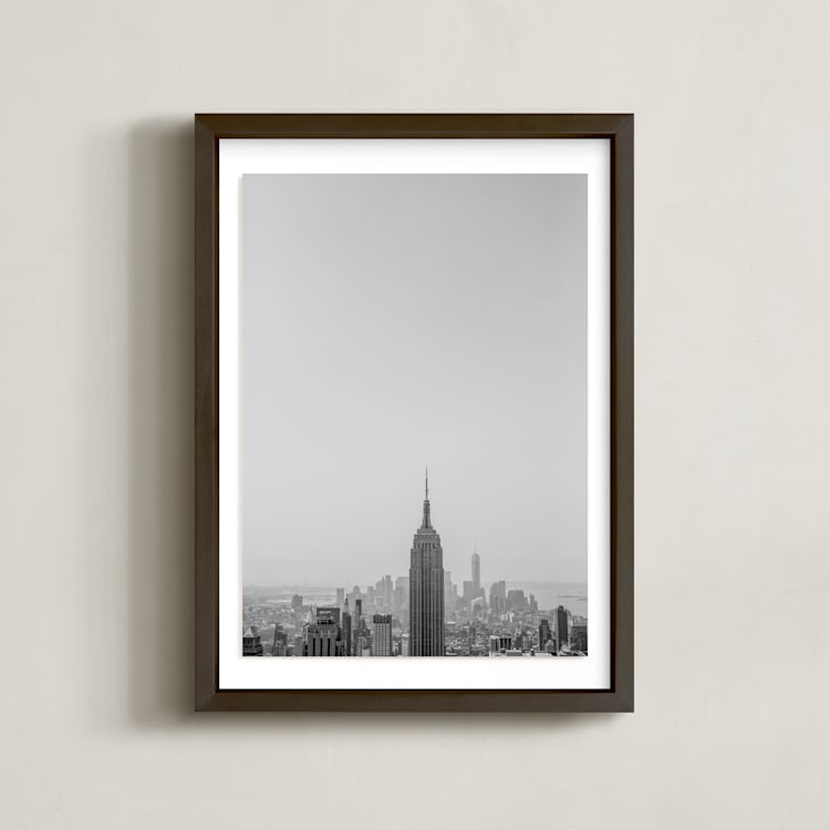 "NYC" - Art Print in black and white by Shannon Kirsten - Framed