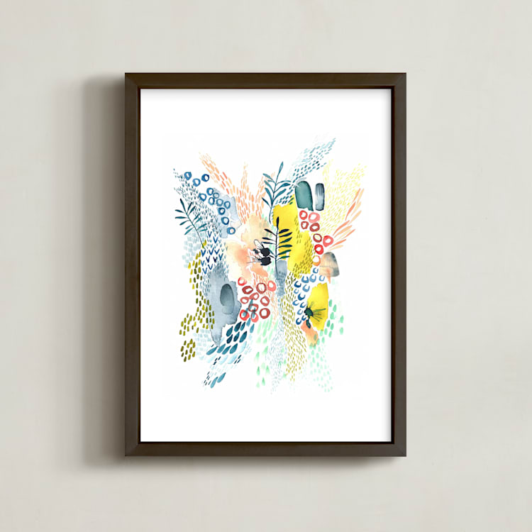 "Desert Patterns" - Art Print in Citron by Kara Aina - Framed