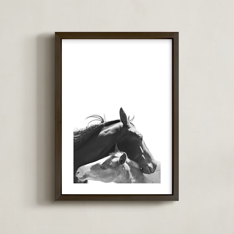 "Foal" - Art Print in Charcoal by Anne Ciotola - Framed