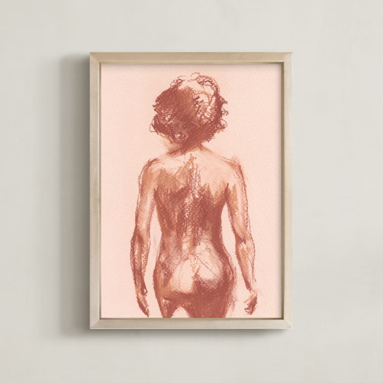 "Walking Ahead" - Art Print in Blush by Jenny Partrite - Framed
