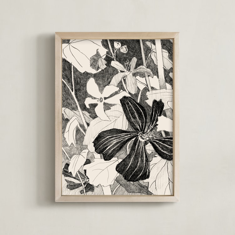 "Campo De Malvas 1" - Art Print in Graphite Gray by Catilustre - Framed