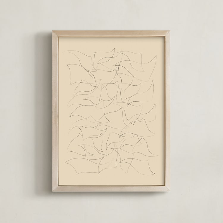 "Flock" - Art Print in Sand by Yohaku Oshima - Framed