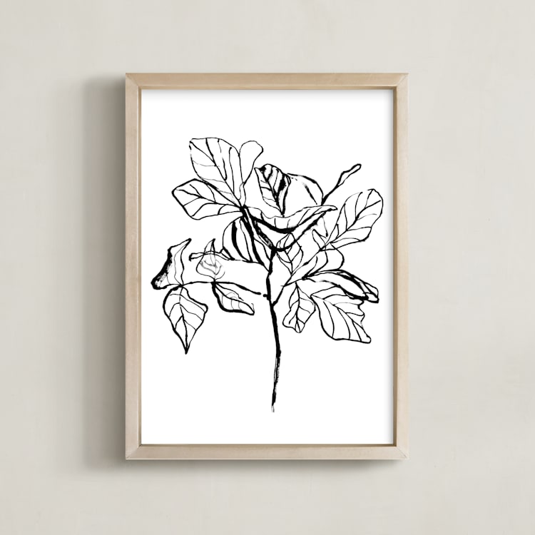 "Fiddle-leaf fig tree 2" - Art Print in pearl by Cass Loh - Framed