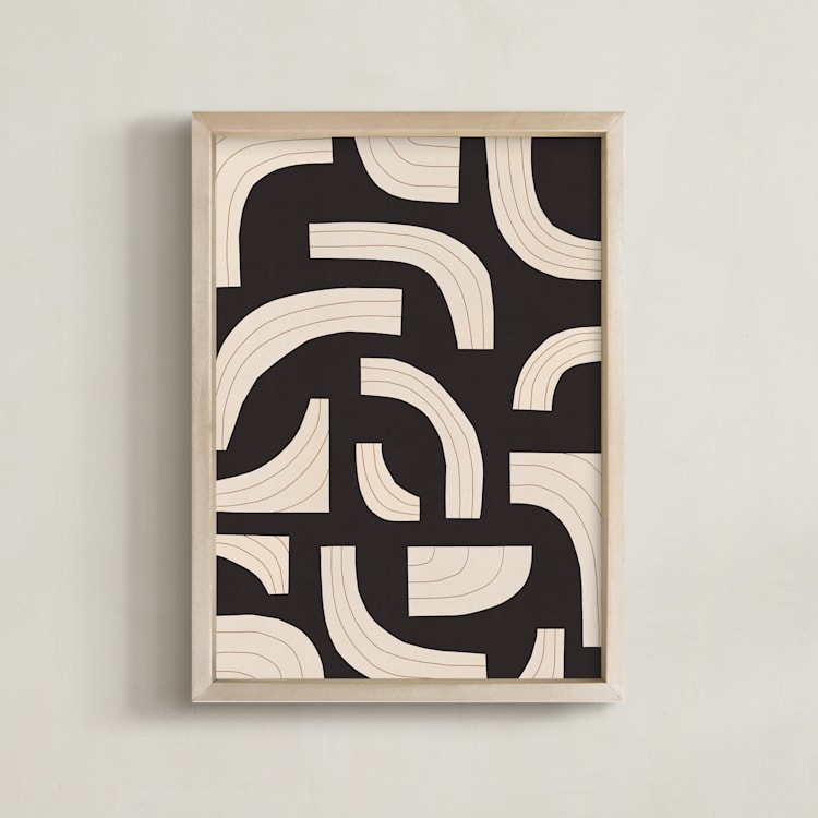 "rhythm" - Art Print in Licorice Black by Alisa Galitsyna - Framed