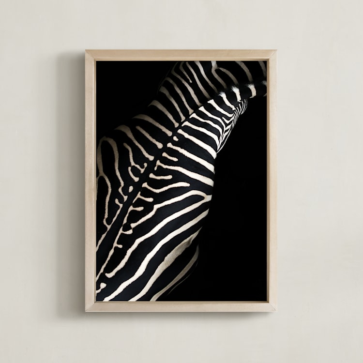 "Night Stripes" - Art Print in Dusty White by David Michuki - Framed