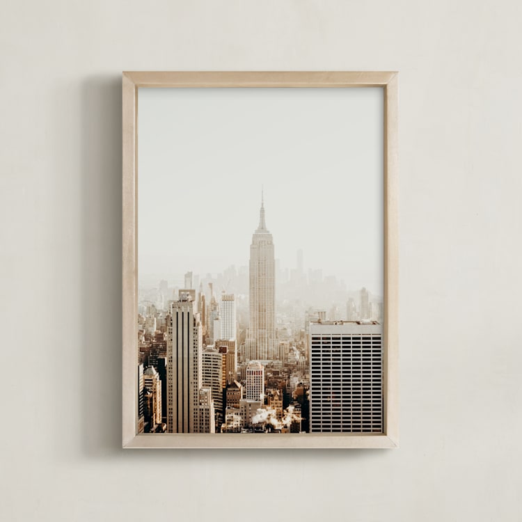 "New York City in Gold" - Art Print in Gold by Becca Beers - Framed