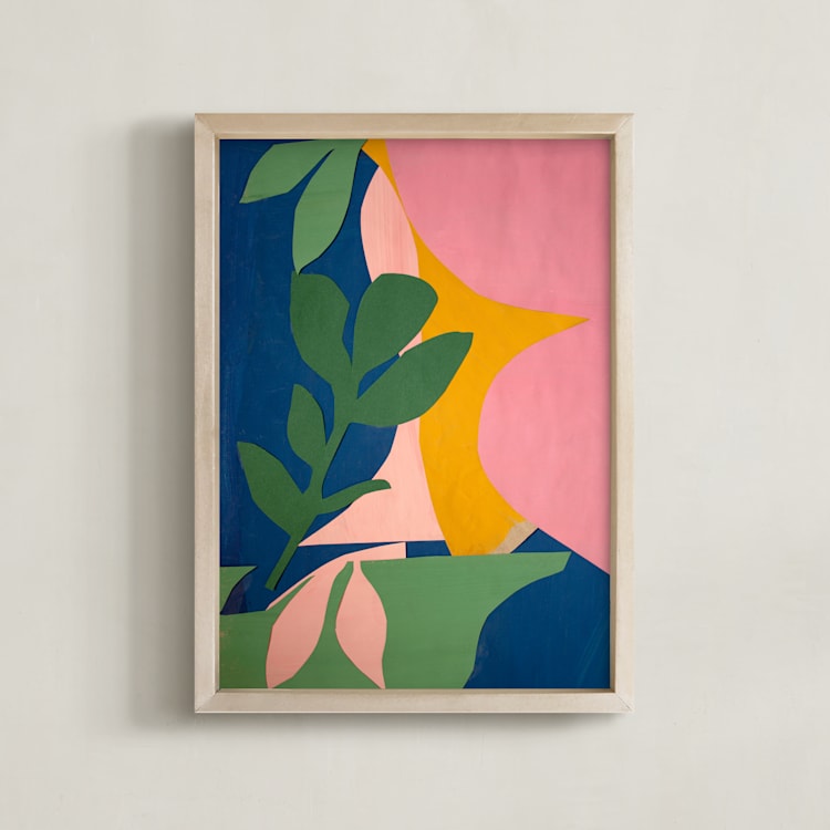 "Spring Rising" - Art Print in Precious Pink by cyrille gulassa - Framed