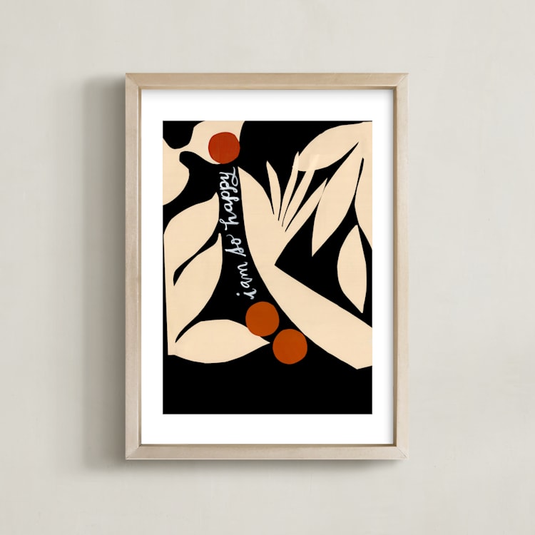 "I am So Happy!" - Art Print in Black Beauty by cyrille gulassa - Framed