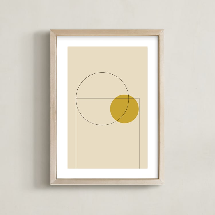 "Basketball" - Art Print in Neutral by Beth Vassalo - Framed