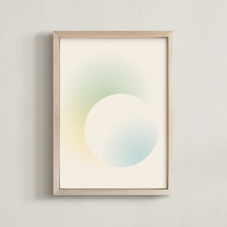 "Light of the Moon" - Art Print in Light Blue by Sarah Lund - Framed