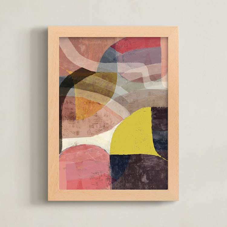 "Composition On Color and Texture 2" - Art Print in Cafe Au Lait by Bethania Lima - Framed