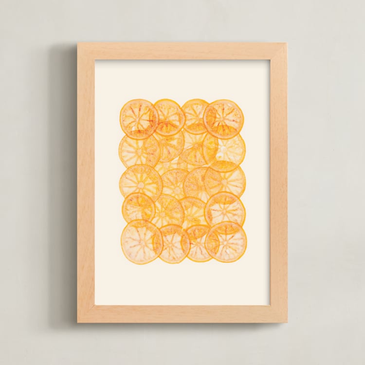 "Fresca 2" - Art Print in Tangerine by Kamala Nahas - Framed