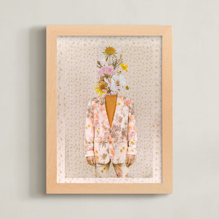 "Forever Blooming" - Art Print in Golden Meadow by Theresa Bear - Framed