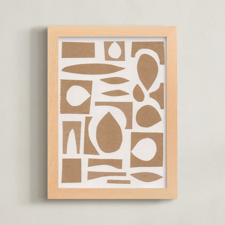 "Paper Cut-outs" - Art Print in Cappucino Brown by Alisa Galitsyna - Framed